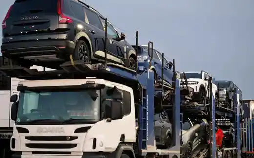 SL Transport Logistics car transporter loaded with new vehicles